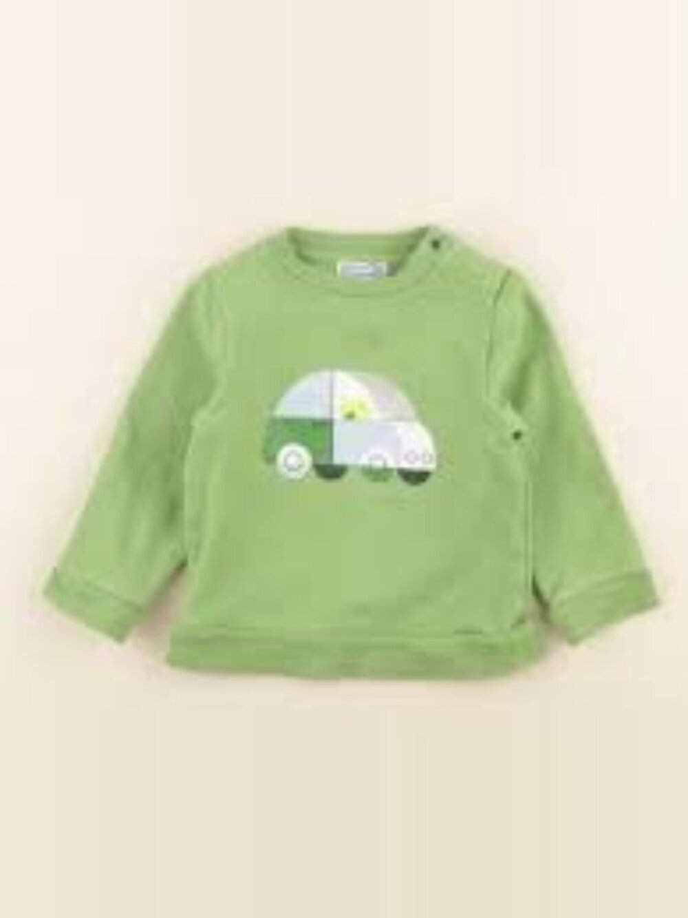 Jacadi Baby Green Car Sweatshirt, Size 18 Months